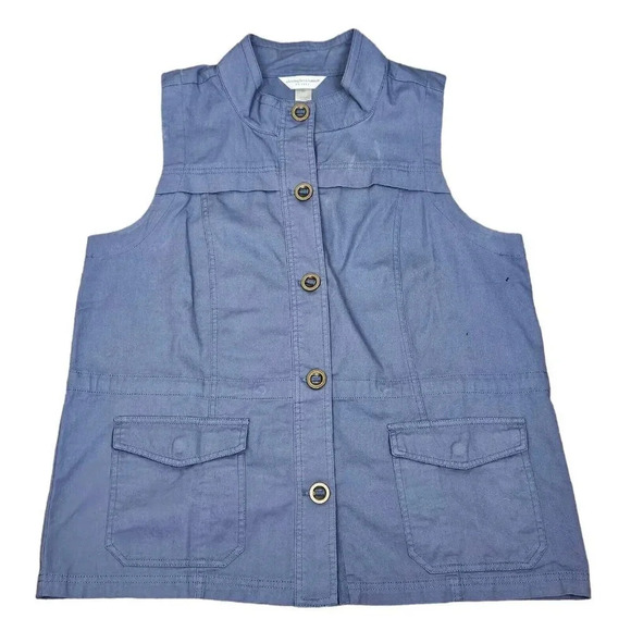 Jackets & Blazers - Christopher and Banks Sleeveless Button Up Utility Vest Size Large Petite